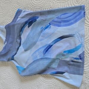 Athleta Light Blue and Gray Tank Top W/built In Bra